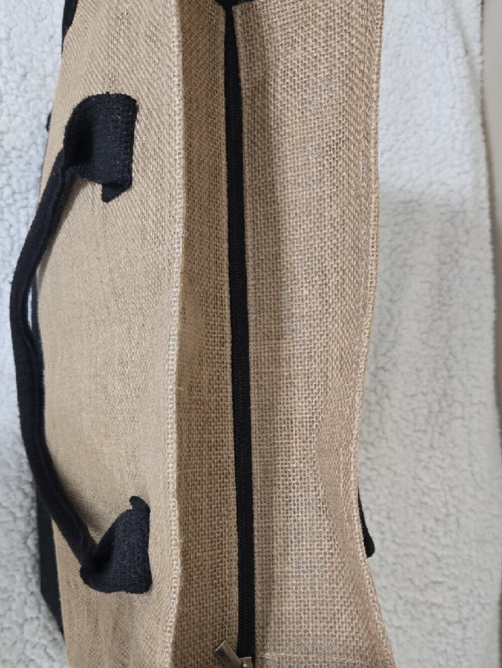 Monogram L Natural & Black Jute Tote Bag Set - Picture 4 of 9